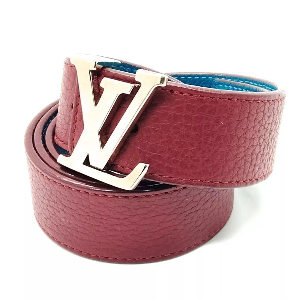 Auth NEW Louis Vuitton Blue & Burgundy Reversible Belt Women’s US Small 75-85 cm